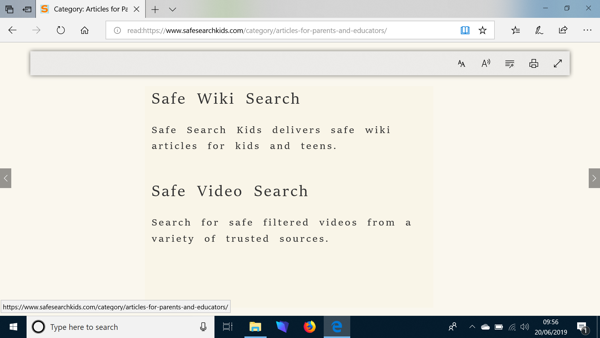 Screenshot of web page in reading view using Microsoft Edge