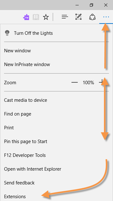 Extensions in Microsoft Edge