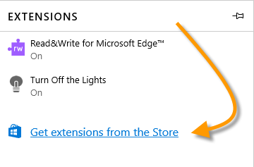 Extensions from Microsoft Store