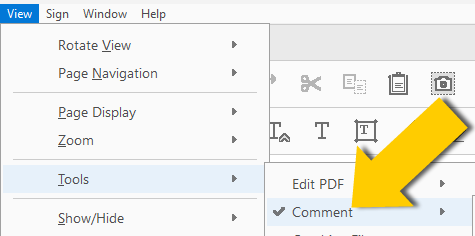 Using the Comment and Tools toolbar
