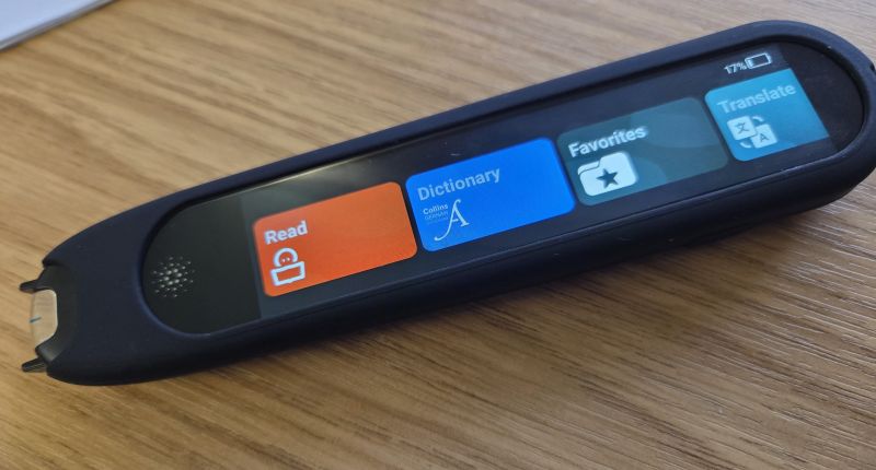 ScanMarker Max showing menu screen