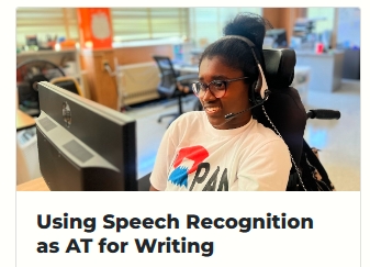 photo of pupil using speech recognition