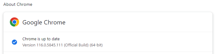 About Chrome - update 