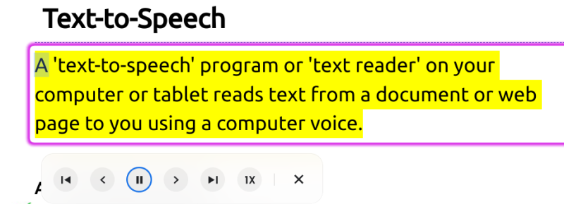 Chromebook text to speech example 