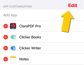 Edit or remove apps 