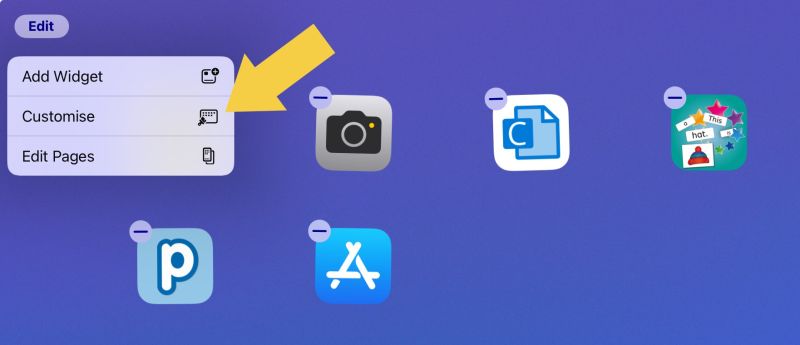 Tap and hold to go into Edit mode