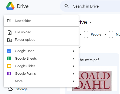 Open a file in Google Drive 