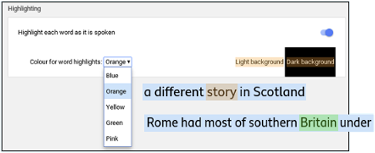 Chromebook highlighting and shading 