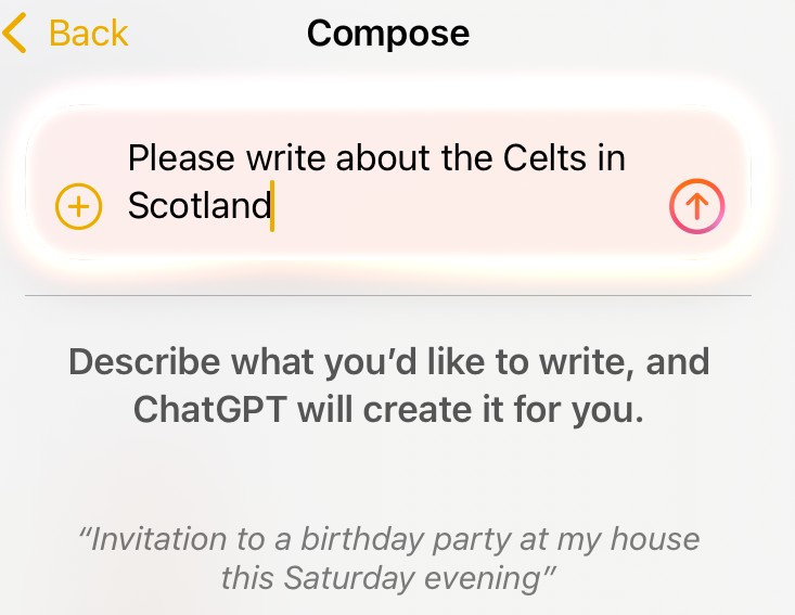 Ask ChatGPT to write an article 