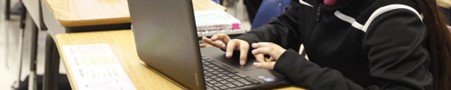a pupil using a laptop