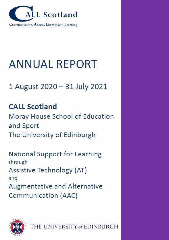 screen shot of CALL anual report