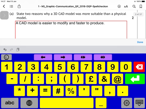 screen shot showing Keedogoo keyboard