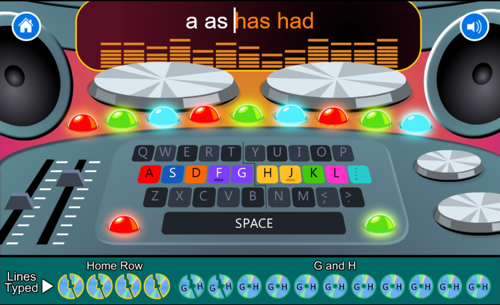 Screenshot from BBC Dance Mat Typing