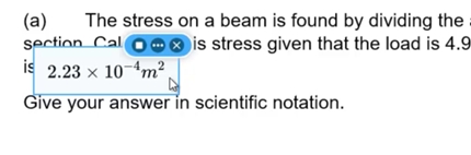 screen shot showing Equatio reading an expression