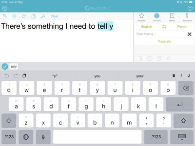 Screenshot from Page Grammar Spell Checker app