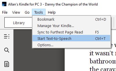Go to Tools to select Text-to-Speech