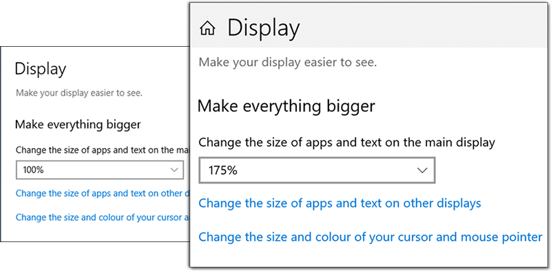 Make everything bigger comparison