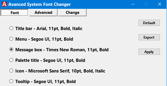 Advanced System Font Size Changer