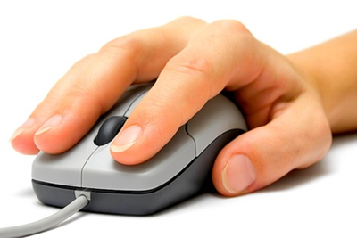 Hand on mouse