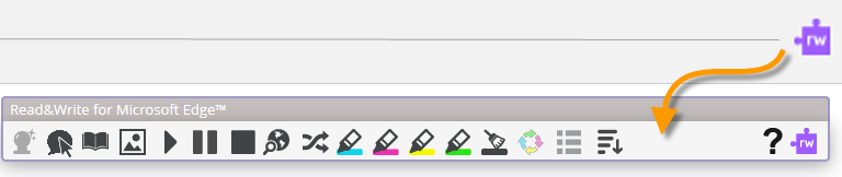 ReadWrite icon located on browser 