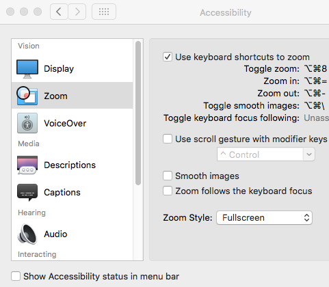 Mac Accessibility Zoom