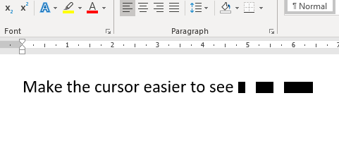 Make the cursor easier to see in word