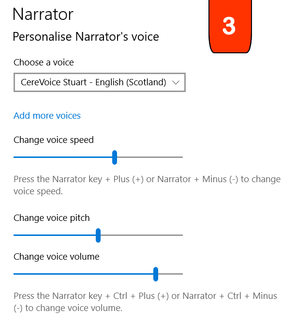 Personalise Narrator's voice 