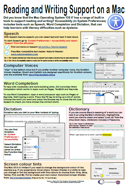 Reading and writing support on a mac poster